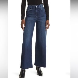 FRAME Le Palazzo High Waist Raw Hem Crop Wide Leg Jeans